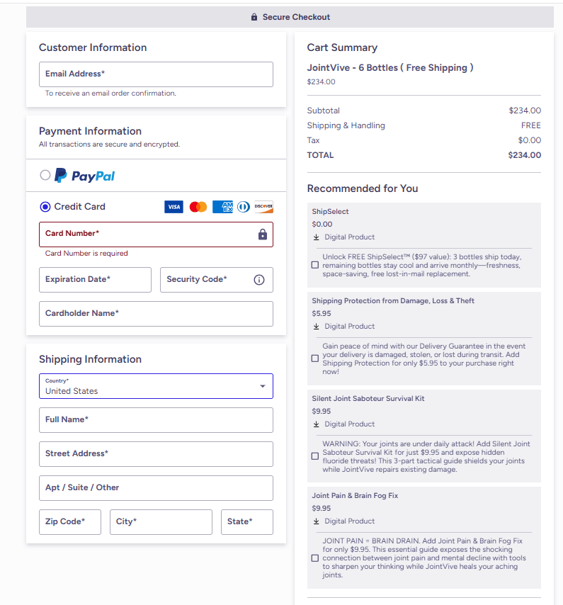 JointVive-checkout-page
